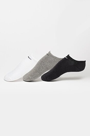 Nike , Set of Unisex Ankle Socks for Everyday Cushioned Training - 3 Pairs, Black, White, M