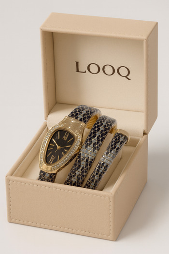 LOOQ Leather Plated Special Snake Model Women's Wristwatch