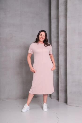 Ebsumu Women's Plus Size Sho Fabric Pique Dress