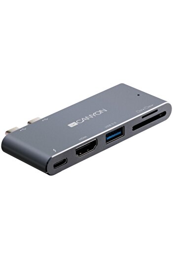 CANYON Stație de andocare CNS-TDS05DG, 5 porturi, USB-C, aluminiu