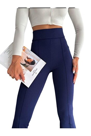 Pantasy PANTALONE Women's blue wide-leg pants in modal fabric