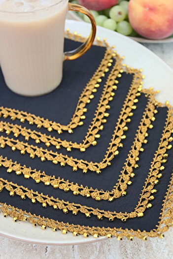 vipceyiz 3 Pieces of Gold Sequin Stone Cocktail Napkins