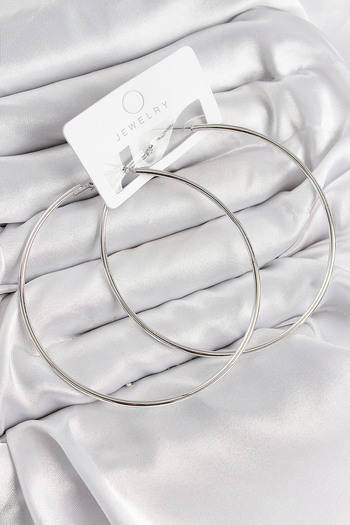 Toptan Bulurum Brass Ring Model Silver Color Women's Earrings
