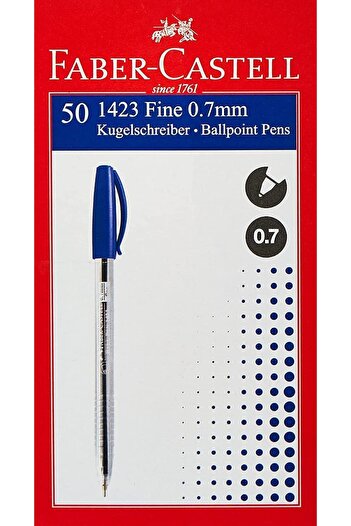 Faber Castell Faber-Castell 1423 Ball Pen 0.7Mm Box Of 50Pc Blue