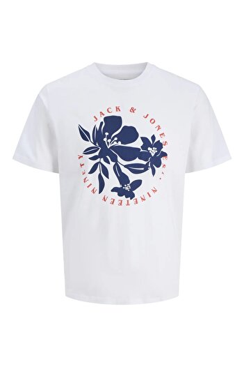 Jack & Jones J&J Jjdown Men's Logo Printed T-Shirt White A2222