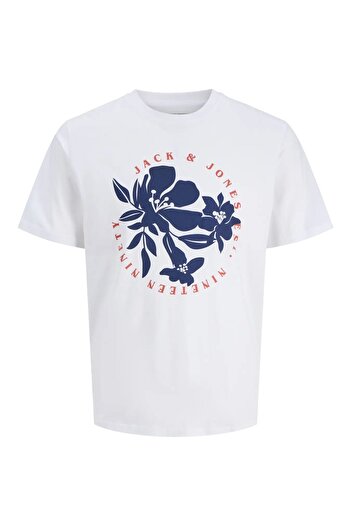 Jack & Jones J&J Jjdown Men's Logo Printed T-Shirt White A0000