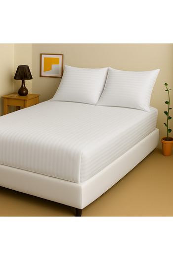 Skyrose Premium Striped Satin Bed Sheet in 2 Different Sizes (Double, Battal Size)