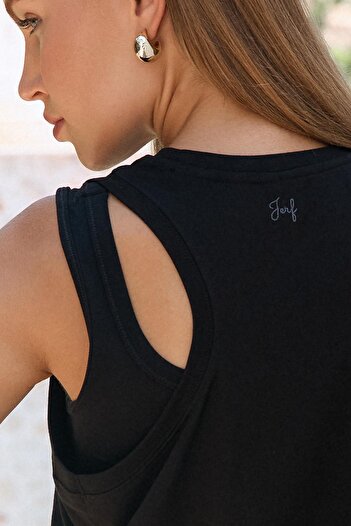Jerf Aura Crop Μπλουζάκι Μαύρο