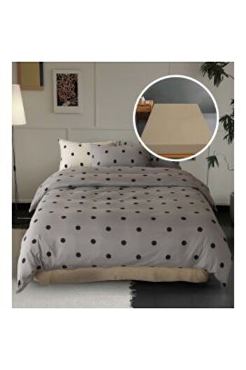 Ralex Lenjerie pat Tricot Bumbac 100% cu husă pentru saltea de 160/180 cm x 200 cm, pilotă 200 x 230 cm,
