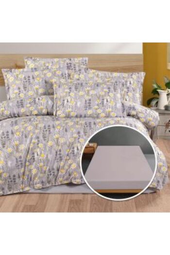 Ralex Lenjerie pat Ranforce Bumbac 100% cu husa pentru saltea de 140/160 cm x 200 cm, pilota 200 x 230 cm,