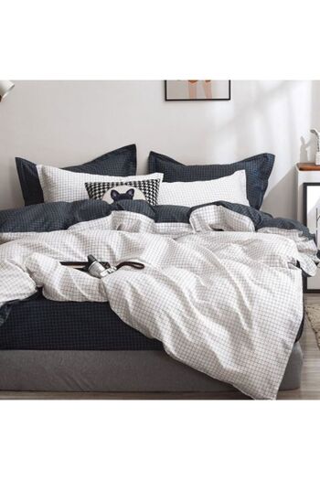 Ralex Double Bed Linen Percalle Printed Cotton 100%, 4 Pieces, Bed Sheet 240 x 260 cm, Duvet Cover 200 x 2
