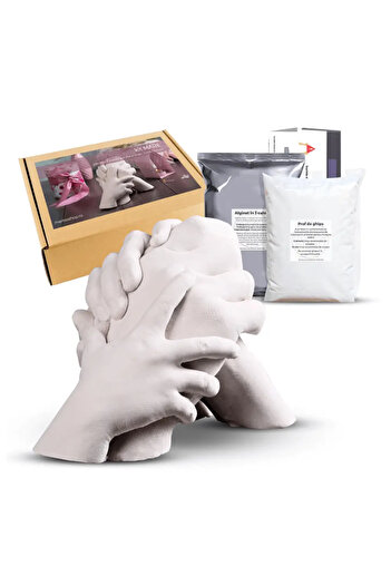 Memoshop Large Hand Casting Kit – 900g Alginate & 2500g Plaster – For 2 Adults and 3 Children – MemoArt