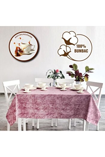 Ralex Stain-Resistant Tablecloth 100% Cotton Diameter 160 cm, Pink Burgundy Gradient