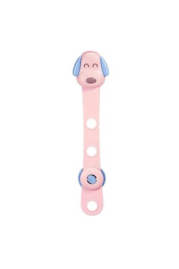 Flo Child Safety Door Lock, Double Locking System, Adhesive, Puppy Model, Pink