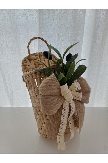 Okaliptus Tasarım Wicker Handmade Olive Branch Basket