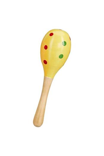 Star Master Musical Instrument for Kids, Wooden Maracas, Yellow, 18.5 cm