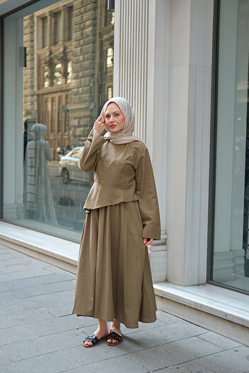 LOCCO Women's Skirt Suit Khaki Green