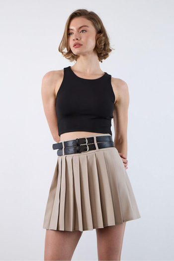 Trendyol Collection Μίνι υφαντή φούστα με διπλή πέτρα TWOAW26ET00072