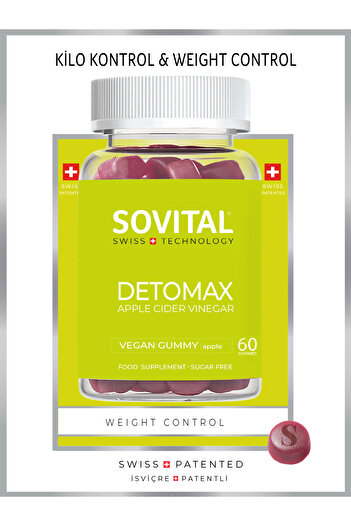 SOVITAL Detomax Detox Diet Vegan Gummy – Folic Acid, Apple Cider Vinegar, B3 B6 B12 Vitamins