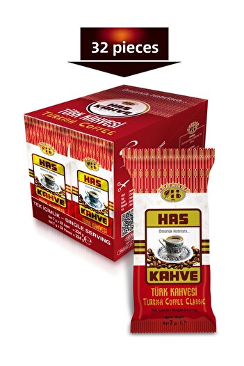 Has Kahve Has Single Drink Turkish Coffee 32 Pack 7 Gr