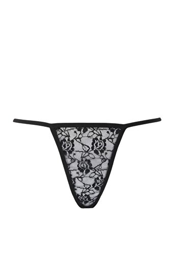 Trendyol Collection Μαύρο με καλτσοδέτα χωρίς κάλυμμα βολάν καλσόν με δαντέλα Babydoll/Fantasy Nightdress THMAW26LL00001