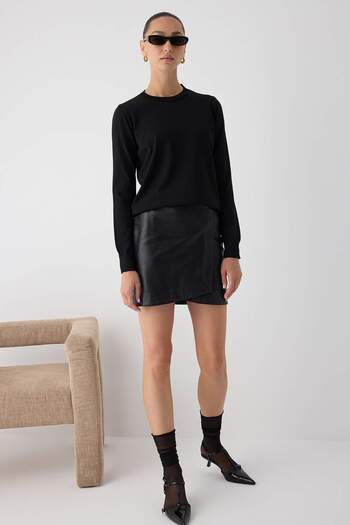 Trendyol Collection Необходими за гардероба Черно трико с мериносово излъчване | TWOAW26KZ00081