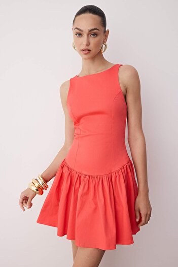 Trendyol Collection Red Waist Opening Woven Short/Mini Dress Twoss25El00865