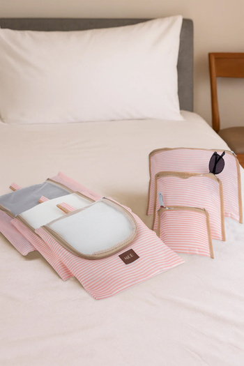 MorPort 6-Piece Pink Suitcase Organizer I Suitcase Organizer Set I Travel Bag