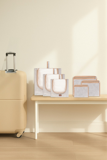 MorBebe 6-Piece Gray Suitcase Organizer I Suitcase Organizer Set I Travel Bag