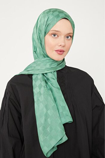 Levidor Jacquard Shawl - Checkerboard - Mint