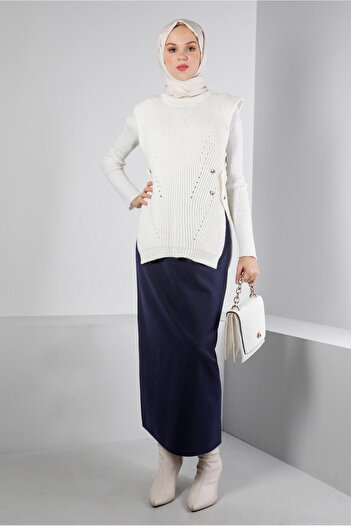 Alvina HIDDEN SLIT ZIPPERED SKIRT 60364