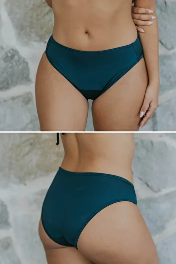 PEDDON Comfortable Padkini under Swimwear Super Absorbent Low Waist Bikini Bottom Green Menstrual Swimsuit Special for Menstrual Period