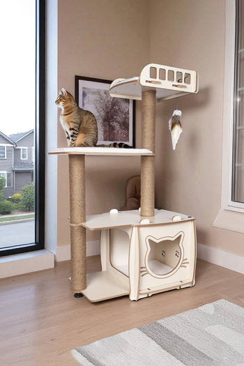 Patihomes Layered Bed Cat Scratching and Playing House Cat Scratch Board