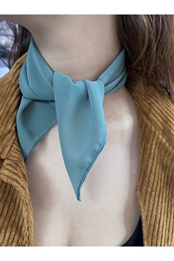 MAZEN Mint Green Plain Chiffon Scarf Multi-Purpose Accessory 45X45