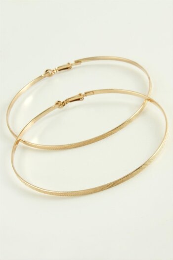 feryal Dotted Metal Hoop Earrings 9-10 cm