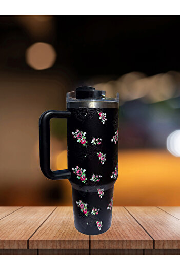 Elista 1.2 Liter Steel Thermos with Straw and Handle Colorful