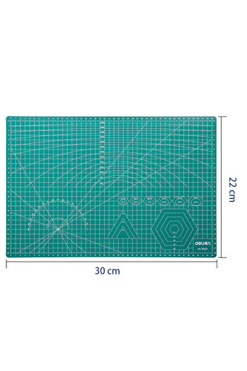 Deli 78400 Cutting Mat 305x225mm Pvc Green Color – Ideal For Crafting, Diy Projects, And Office Use
