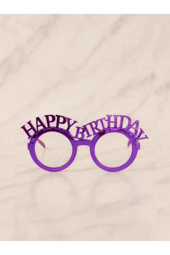 Parti Adresi Happy Birthday Glasses Birthday Party Accessory Purple