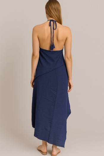 VENA Halter Neck Dress - Dark Blue