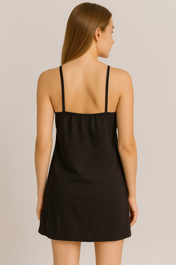 VENA Mini Dress with Strap (Cupro) - Black