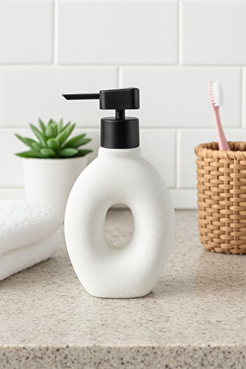 NazeL Store Porcelain Liquid Soap Dispenser - Countertop Bathroom Kitchen Sink Soap Dispenser 300ml