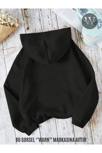 warn Φούτερ με κουκούλα 3 νήματα, χειμερινό Unisex, βαμβακερό, χοντρό