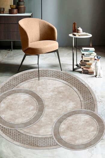 Aldora Cream Non-Slip Base Set of 3 Bath Mat B1178