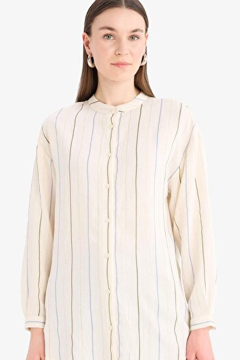DeFacto Relax Fit Lurex Fabric Long Sleeve Hijab Shirt Tunic D9759Ax25Hs