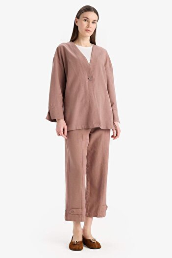 DeFacto Linen Blended Basic Straight Short Leg Harem Pants B7506Ax25Sp