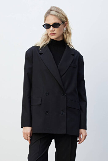 BE BLUE Black Crossbody Blazer