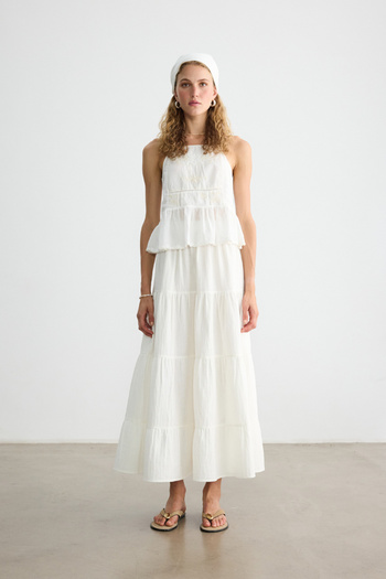 BE BLUE White Muslin Skirt
