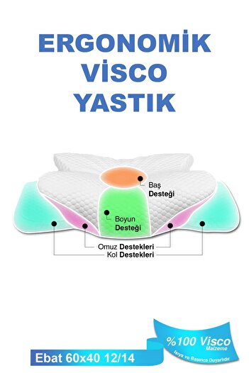 viscoday Ortopedik Visco Yastık Boyun Fıtığı Boyun Ağrısı Destekli Güzellik Yastığı Royalrelax