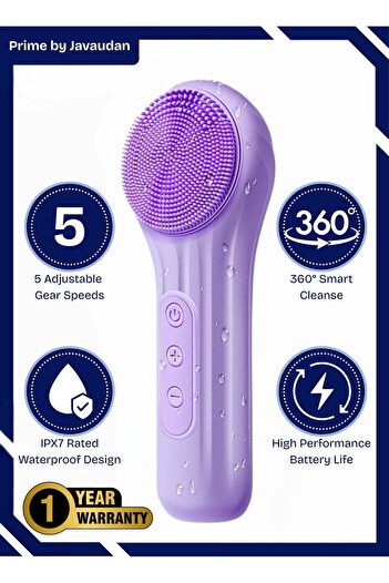 Prime by Javaudan Face Scrubber Silicone Electric Facial Cleansing Brush Skincare Tools with Magnet Charger
