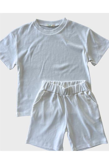 VEKSORA T-Shirt and Short Set White (Age 1-9)